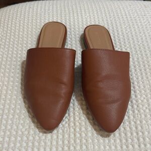 Brown Leather Mules